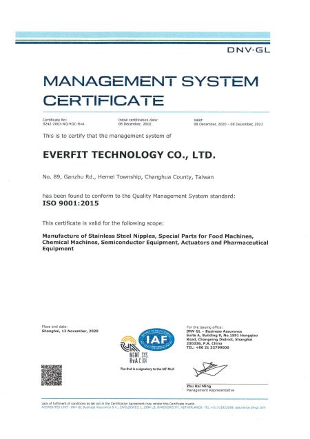 Everfit ISO 9001 2020-2023